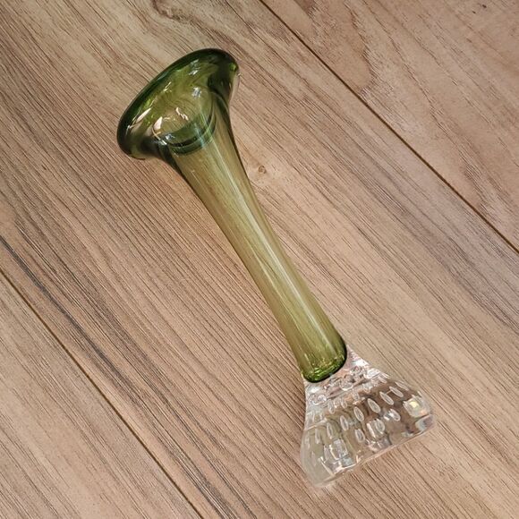 Art Glass with Bolicante Green Bud Vase - Picture 3 of 6